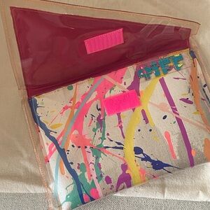Paint-Splash Clutch Wristlet - Pink Multi